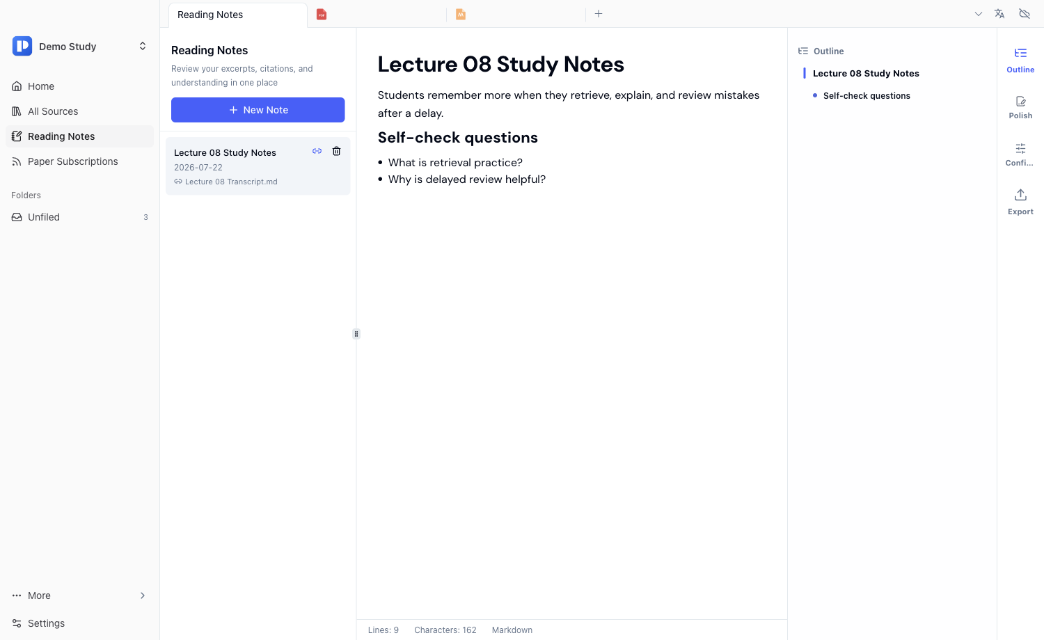 Pemo English notes page
